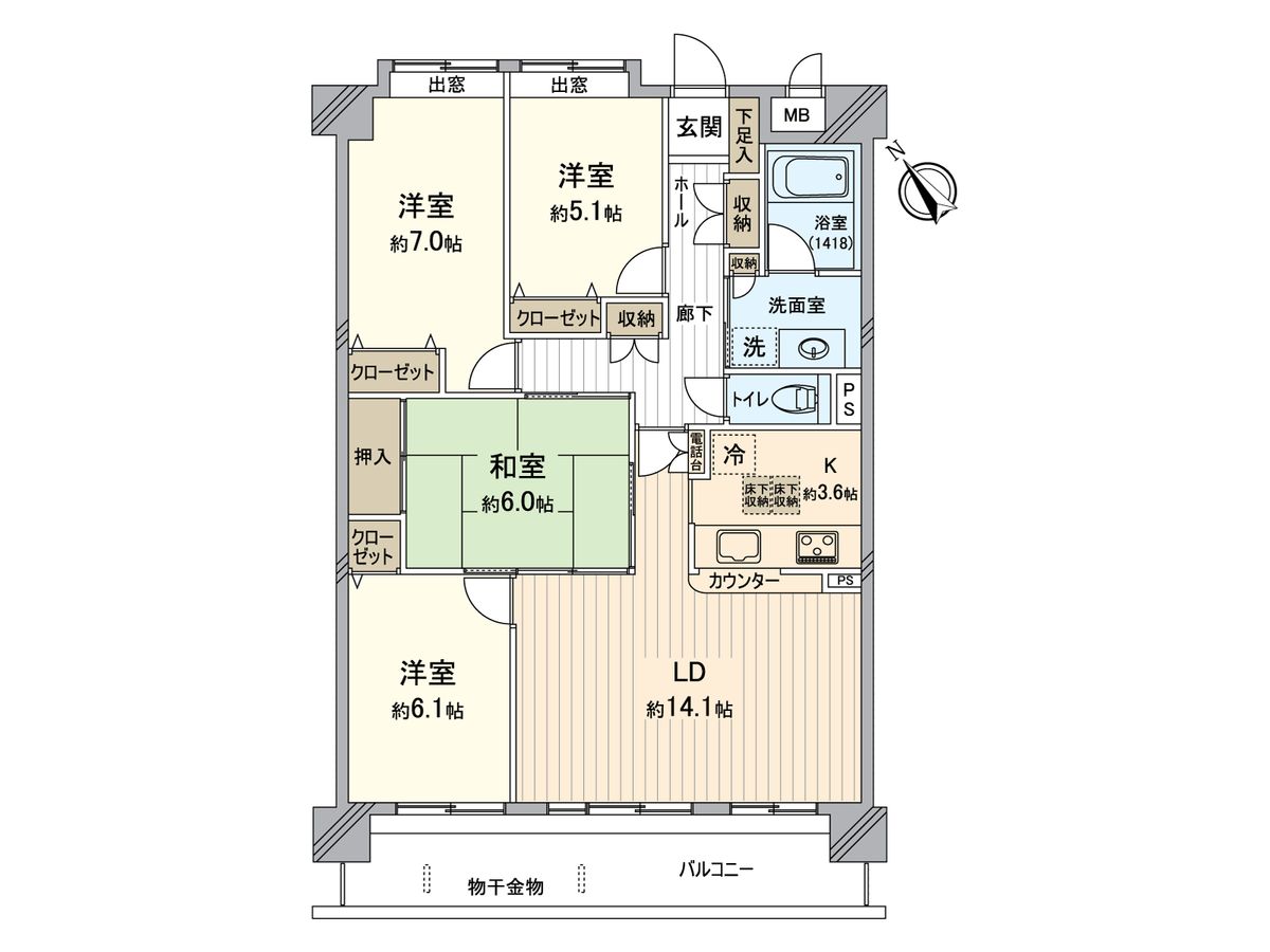 ユニーブル東岡崎 間取図(平面図) 間取図(平面図)