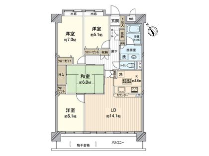 ユニーブル東岡崎 間取図(平面図) 間取図(平面図)