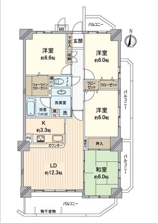 バンベール日進 間取図(平面図) バンベール日進 間取図(平面図)