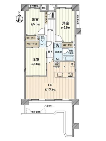 グローリアス和合第2 間取図(平面図) グローリアス和合第2 間取図(平面図)