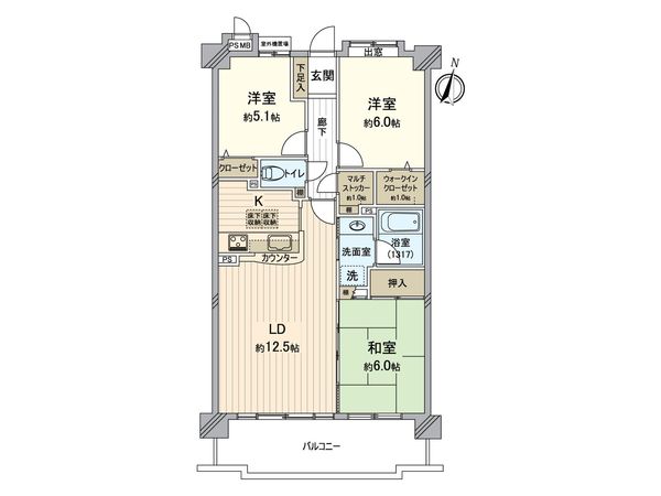 ライオンズマンション東郷 西館 間取図(平面図) ライオンズマンション東郷 西館 間取図(平面図)