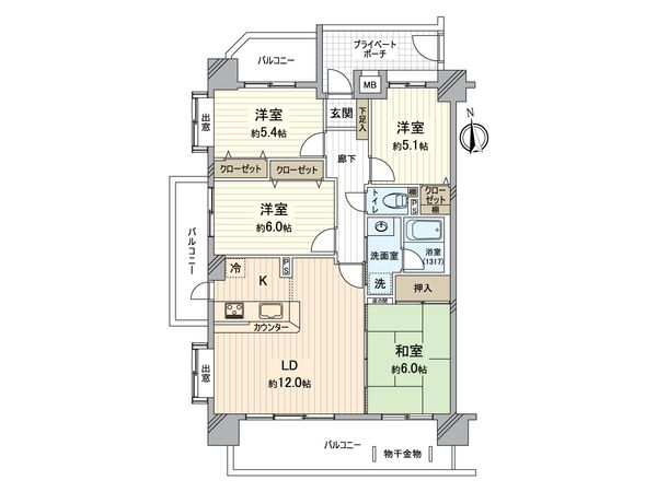 グランレイム赤池 間取図(平面図) グランレイム赤池 間取図(平面図)