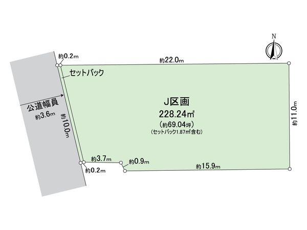 一宮市浅野字大西 J区画 区画図