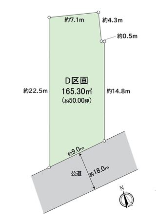一宮市木曽川町黒田 D区画 区画図 一宮市木曽川町黒田 D区画 区画図