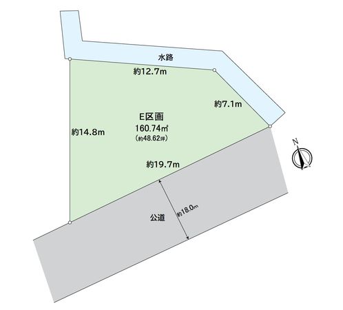 一宮市木曽川町黒田 E区画 区画図 一宮市木曽川町黒田 E区画 区画図