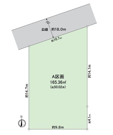 一宮市木曽川町黒田七ノ通り A区画 区画図 一宮市木曽川町黒田七ノ通り A区画 区画図