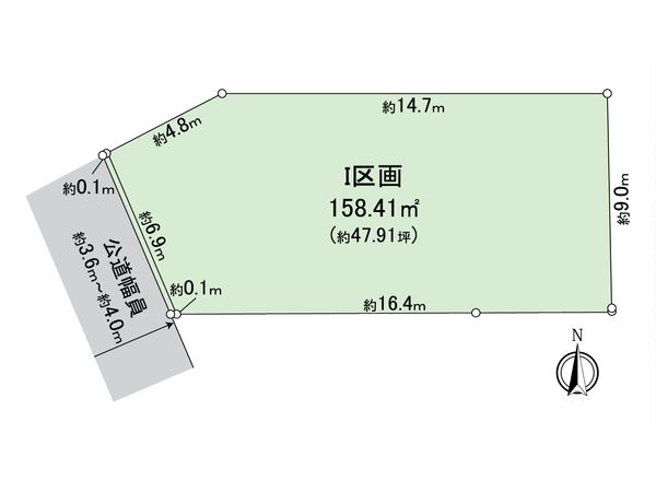 一宮市浅野字大西 1区画 区画図