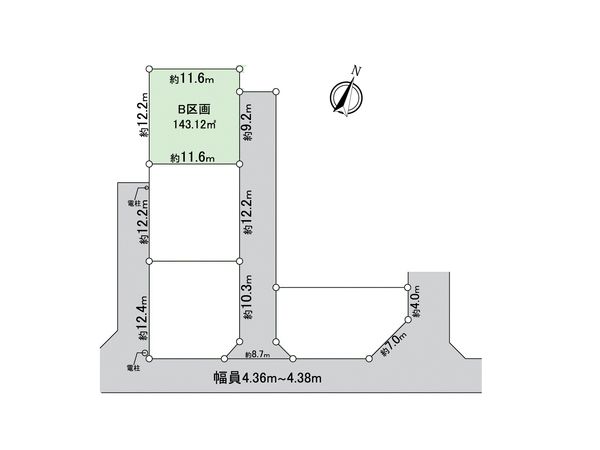 一宮市大和町妙興寺 B区画 区画図 一宮市大和町妙興寺 B区画 区画図