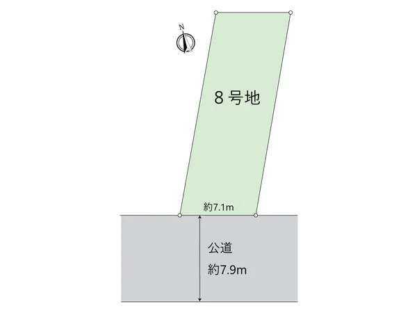 ⑧⑨⑩号地は約7.9Mの公道が南側に接道する陽当りの良い区画！小・中学校、市民病院、九品地公園が近い好立地