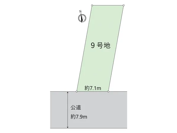 ⑧⑨⑩号地は約7.9Mの公道が南側に接道する陽当りの良い区画！小・中学校、市民病院、九品地公園が近い好立地