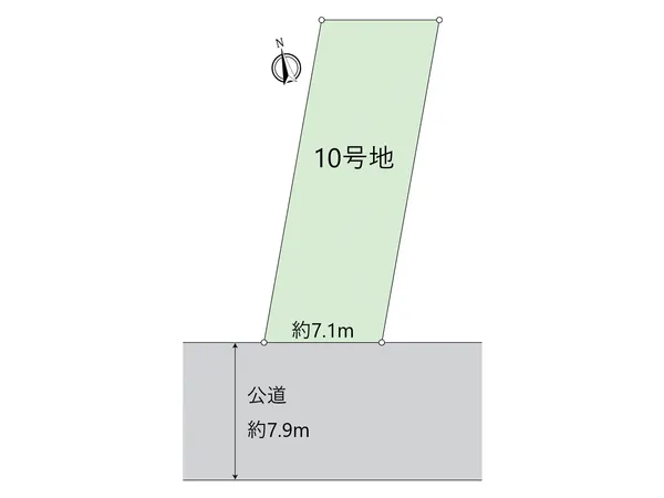 ⑧⑨⑩号地は約7.9Mの公道が南側に接道する陽当りの良い区画！小・中学校、市民病院、九品地公園が近い好立地