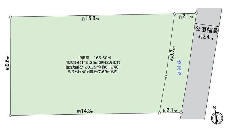 一宮市萩原町西宮重 B区画 区画図 一宮市萩原町西宮重 B区画 区画図
