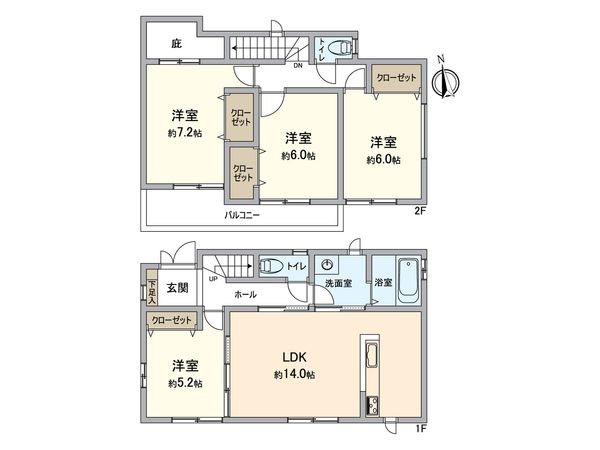 稲沢市奥田神ノ木町 間取図(平面図) 稲沢市奥田神ノ木町 間取図(平面図)