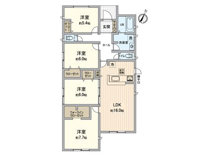 江南市勝佐町・2号棟 間取図(平面図)