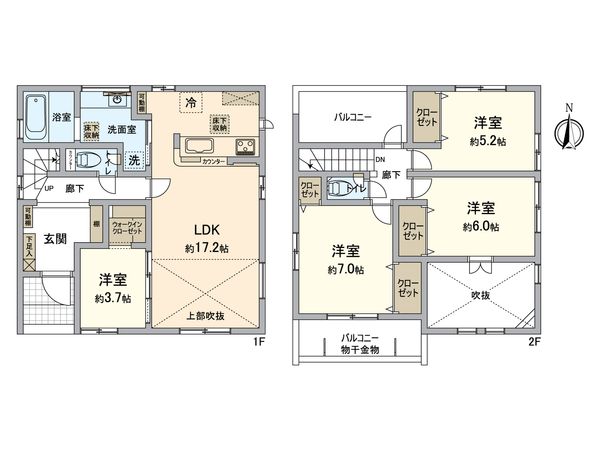 一宮市奥町・5号棟 間取図(平面図)