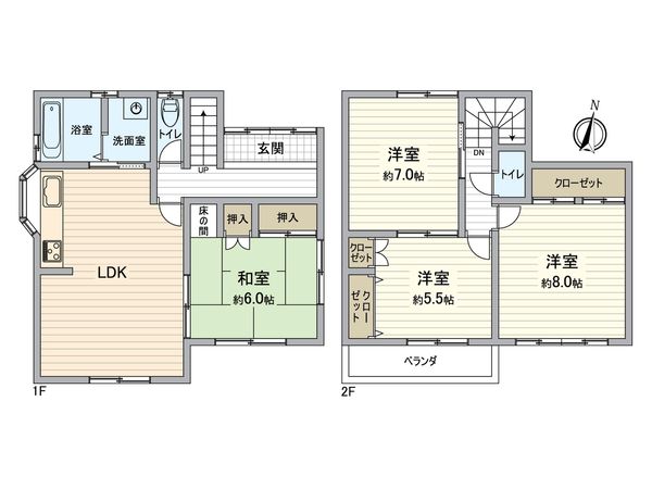 一宮市下沼町 戸建 間取図(平面図) 間取図(平面図)
