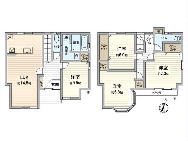 一宮市花池2丁目 戸建 間取図(平面図) 間取図(平面図)