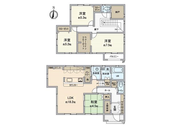 一宮市春明 戸建 間取図(平面図) 一宮市春明 戸建 間取図(平面図)