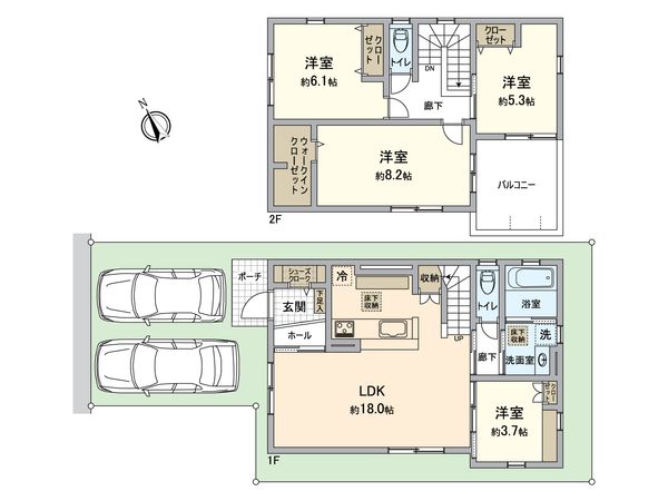 江南市古知野町本郷 7号棟 間取図(平面図) 江南市古知野町本郷 7号棟 間取図(平面図)
