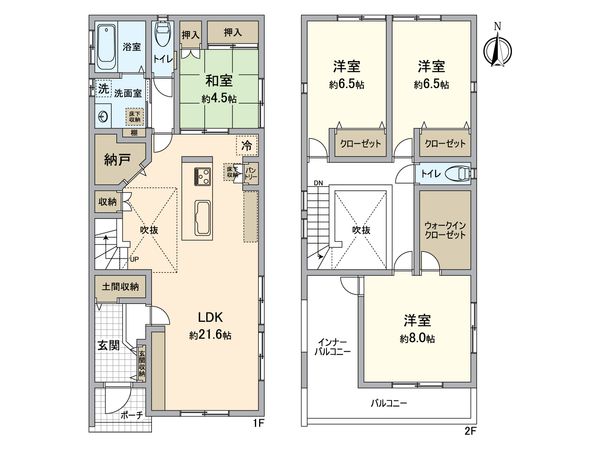 一宮市平和3丁目 2号棟 間取図(平面図) 一宮市平和3丁目 2号棟 間取図(平面図)