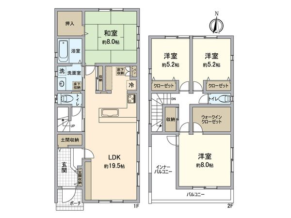 一宮市平和3丁目 3号棟 間取図(平面図) 一宮市平和3丁目 3号棟 間取図(平面図)