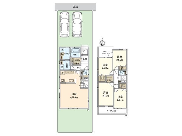 岐阜市六条東2丁目 5号棟 間取図(平面図) 岐阜市六条東2丁目 5号棟 間取図(平面図)