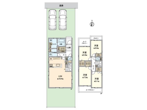 岐阜市六条東2丁目 6号棟 間取図(平面図) 岐阜市六条東2丁目 6号棟 間取図(平面図)