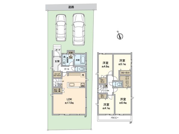 岐阜市加納奥平町1丁目 新築戸建 間取図(平面図) 岐阜市加納奥平町1丁目 新築戸建 間取図(平面図)