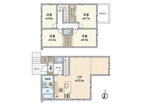 一宮市木曽川町黒田字川北 間取図(平面図)
