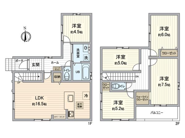 一宮市木曽川町黒田 4号棟 間取図(平面図)