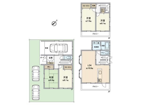 一宮市和光2丁目 戸建 間取図(平面図)