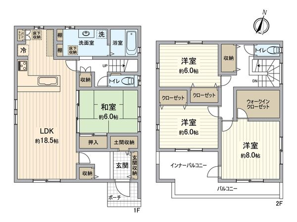 一宮市富士4丁目 1号棟(Ⅱ期) 間取図(平面図)