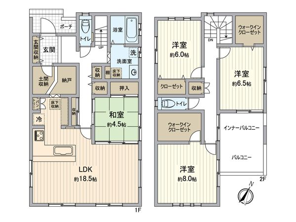 稲沢市下津小井戸2丁目 3号棟 間取図(平面図)