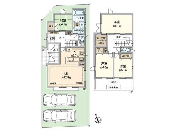 江南市尾崎町屋敷 1号棟 間取図(平面図)