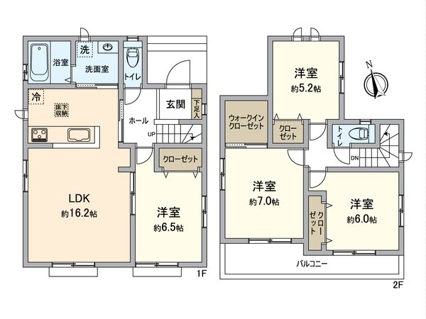 一宮市西島町4丁目 A号棟 間取図(平面図) 間取図(平面図)