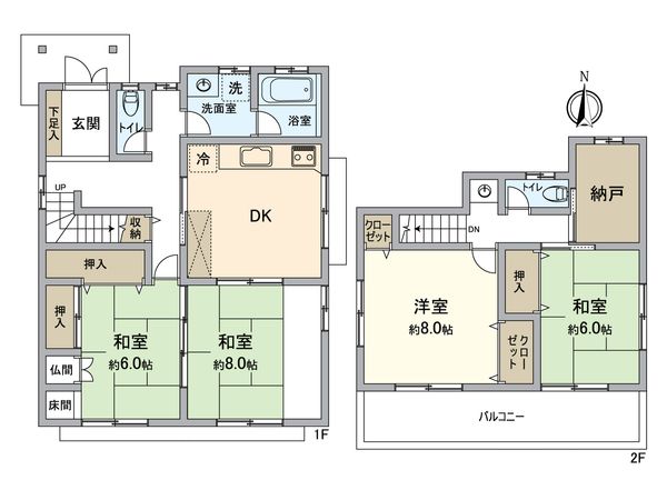 一宮市観音寺1丁目 戸建 間取図(平面図)