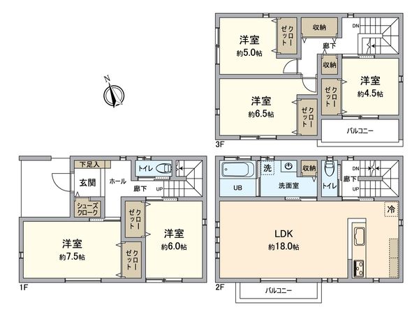 一宮市今伊勢町宮後字郷中(B号棟) 間取図(平面図)