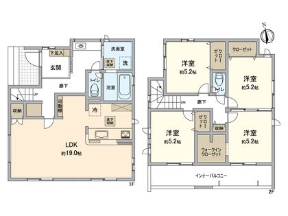 一宮市春明東中屋 間取図(平面図) 間取図(平面図)