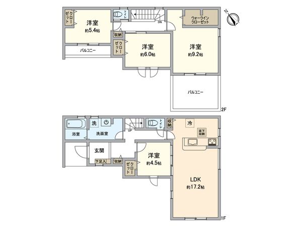 江南市力長町神明 間取図(平面図) 江南市力長町神明 間取図(平面図)