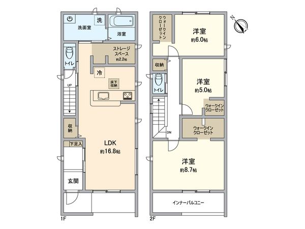 江南市飛高町泉・2号棟 間取図(平面図) 江南市飛高町泉・2号棟 間取図(平面図)