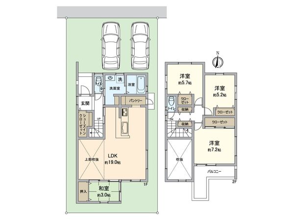 一宮市浅野字神明下 4号棟 間取図(平面図) 一宮市浅野字神明下 4号棟 間取図(平面図)