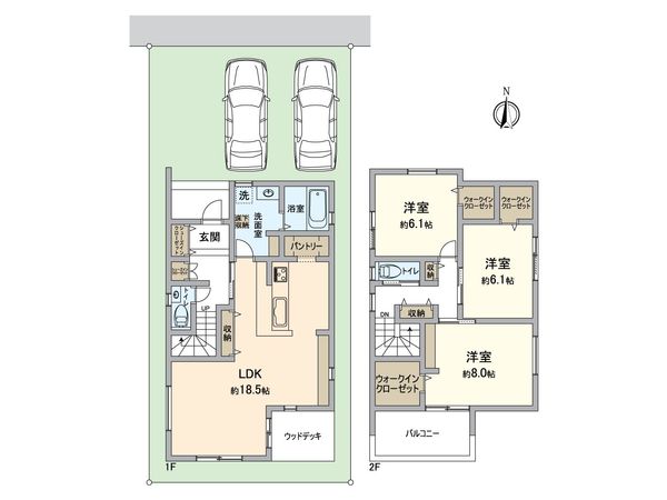 一宮市浅野字神明下 5号棟 間取図(平面図) 一宮市浅野字神明下 5号棟 間取図(平面図)