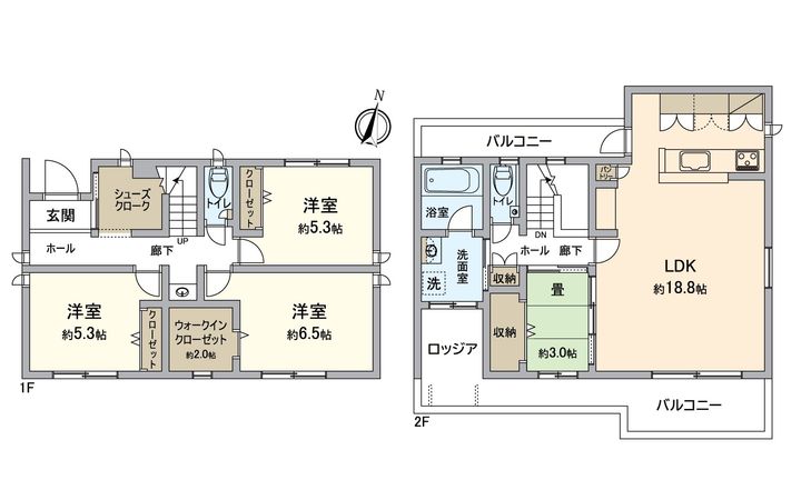 一宮市北方町北方 戸建 間取図(平面図) 一宮市北方町北方 戸建 間取図(平面図)