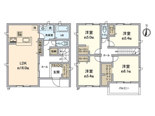 一宮市開明字西屋敷・6号棟 間取図(平面図) 一宮市開明字西屋敷・6号棟 間取図(平面図)