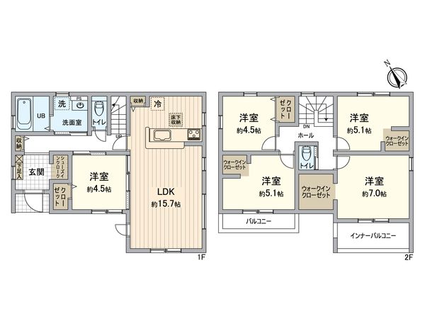 江南市和田町宮・3号棟 間取図(平面図) 江南市和田町宮・3号棟 間取図(平面図)