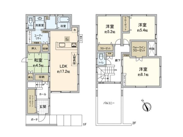 一宮市日光町 新築戸建 間取図(平面図) 一宮市日光町 新築戸建 間取図(平面図)