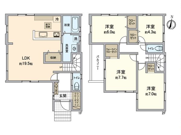 一宮市中町1丁目 新築戸建 間取図(平面図) 一宮市中町1丁目 新築戸建 間取図(平面図)