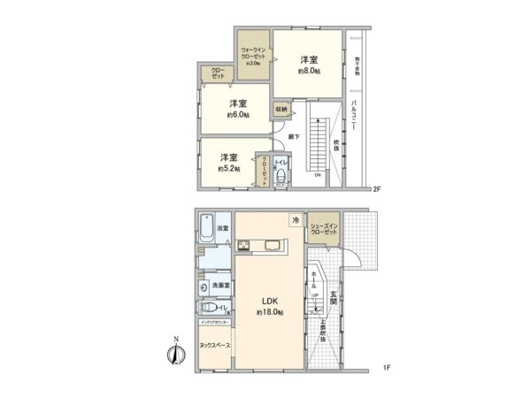 一宮市三条字道東 1号棟 間取図(平面図) 一宮市三条字道東 1号棟 間取図(平面図)