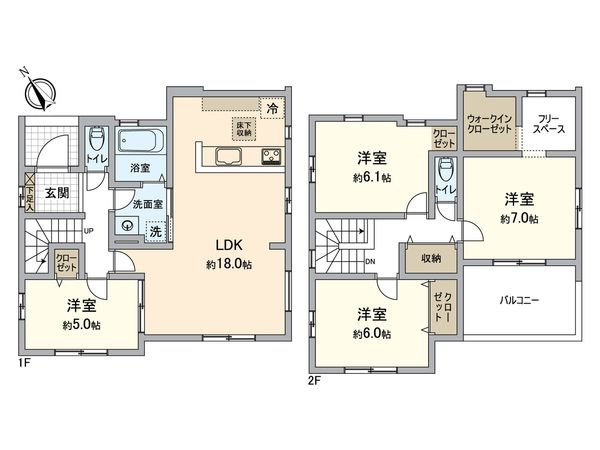 稲沢市北島町千野地 1号棟 間取図(平面図) 稲沢市北島町千野地 1号棟 間取図(平面図)
