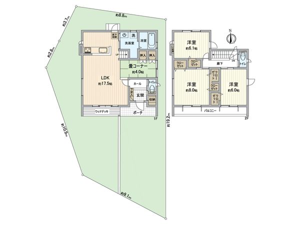 江南市上奈良町 戸建 間取図(平面図) 江南市上奈良町 戸建 間取図(平面図)